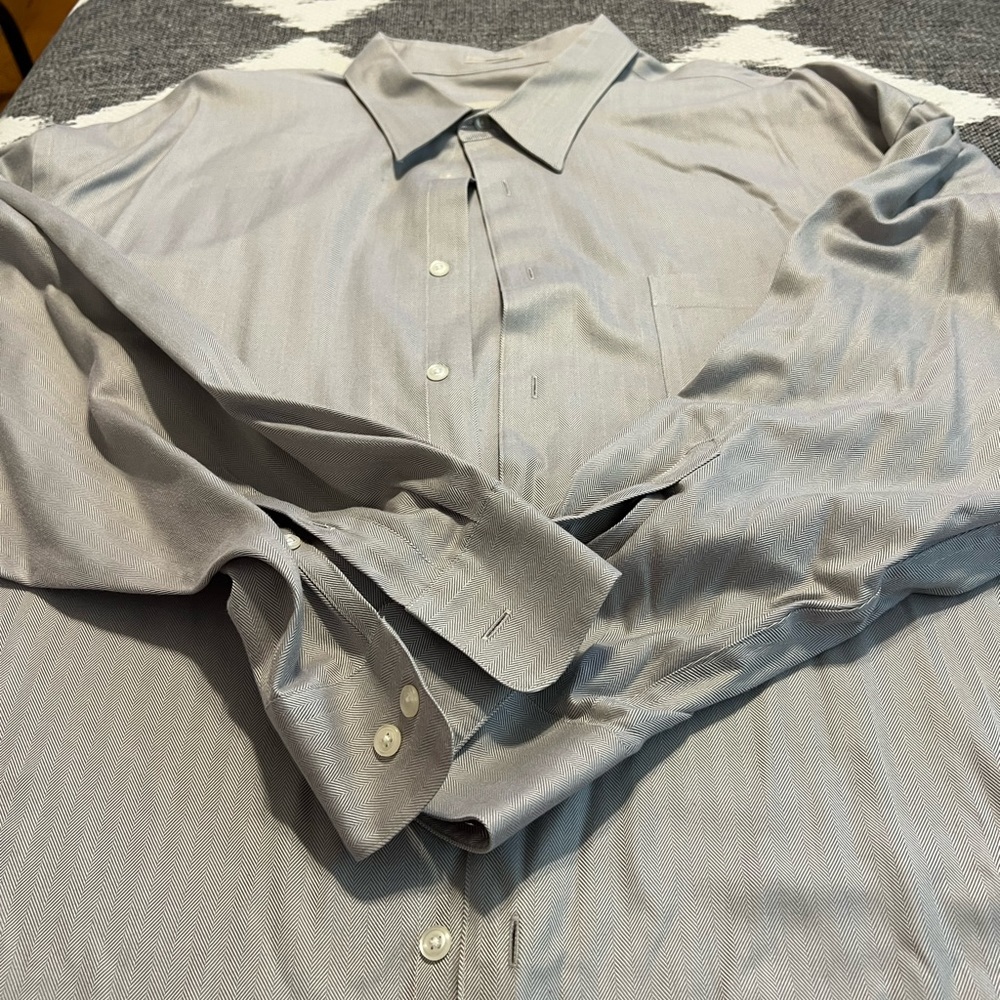 Mens PRONTO UOMO button down dress shirt, Grey, 18 1/2 neck